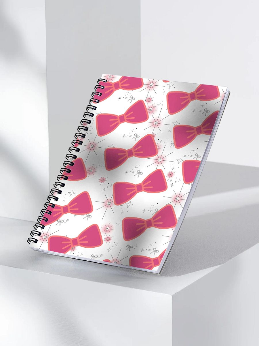 Whimsical Pink Bow Spiral Notebook product image (3)