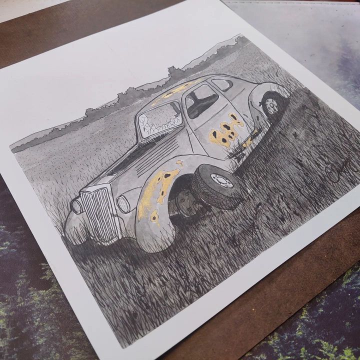 Abandoned Car - Original Drawing product image (1)