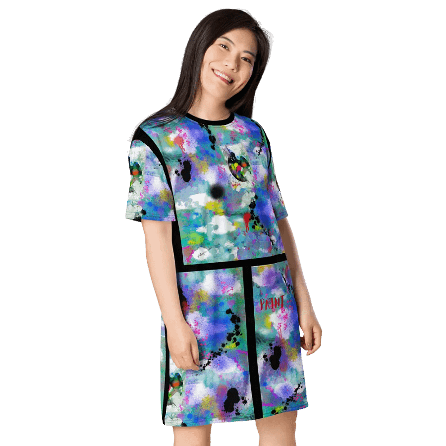 SplatterWear #3 T-Shirt Dress/Aquatic product image (5)