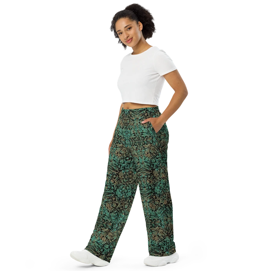 Green Copper Flower Wideleg Pants product image (4)