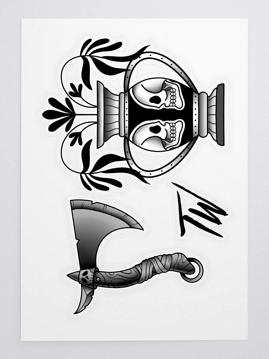Black & Grey Traditional Sticker Pack product image (1)