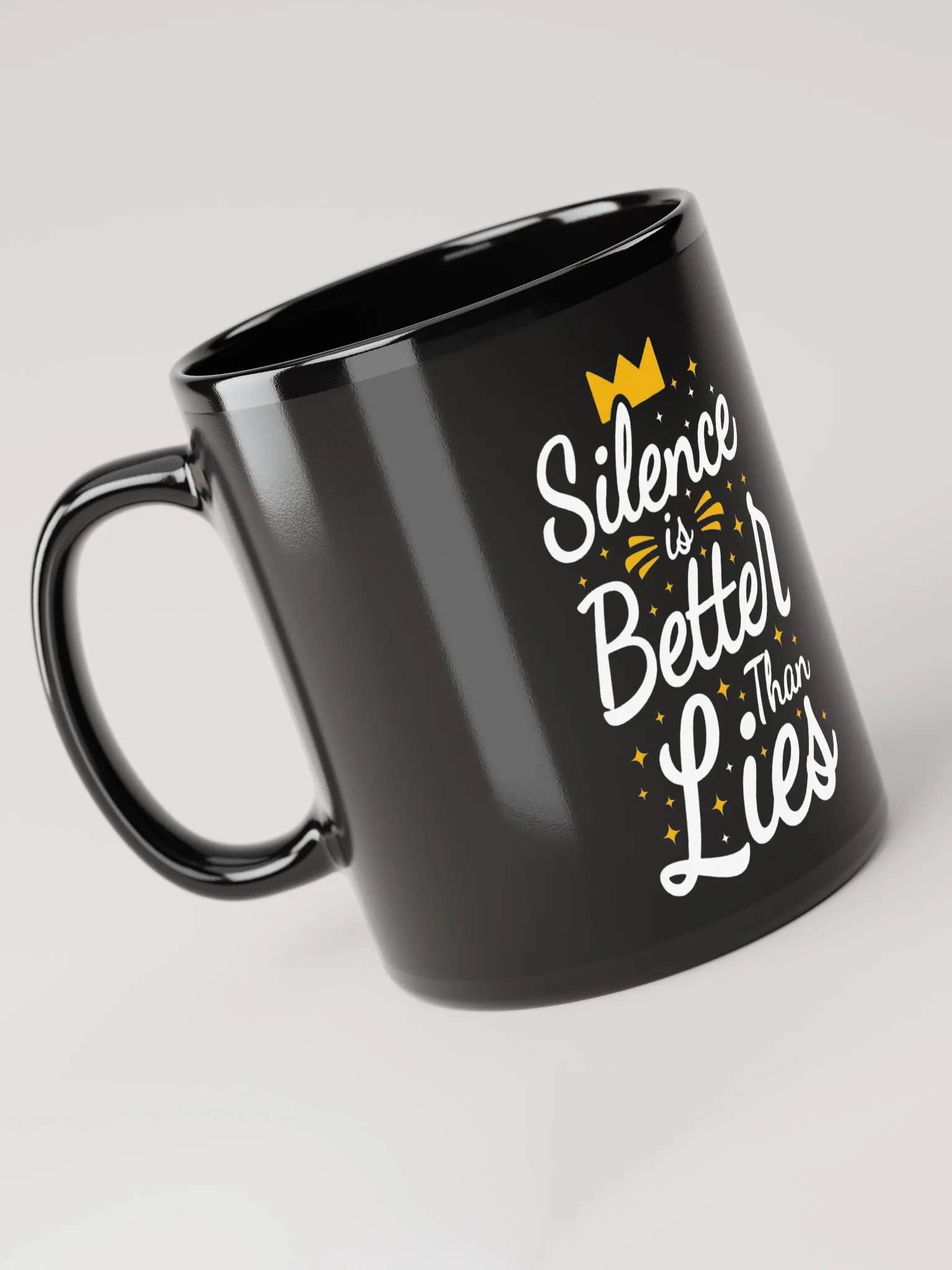 Starry Crown Black Glossy Mug product image (1)