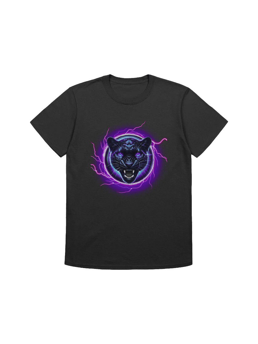 Electronic Neon purple Black jaguar Badge (Unisex Black T-Shirt) product image (1)