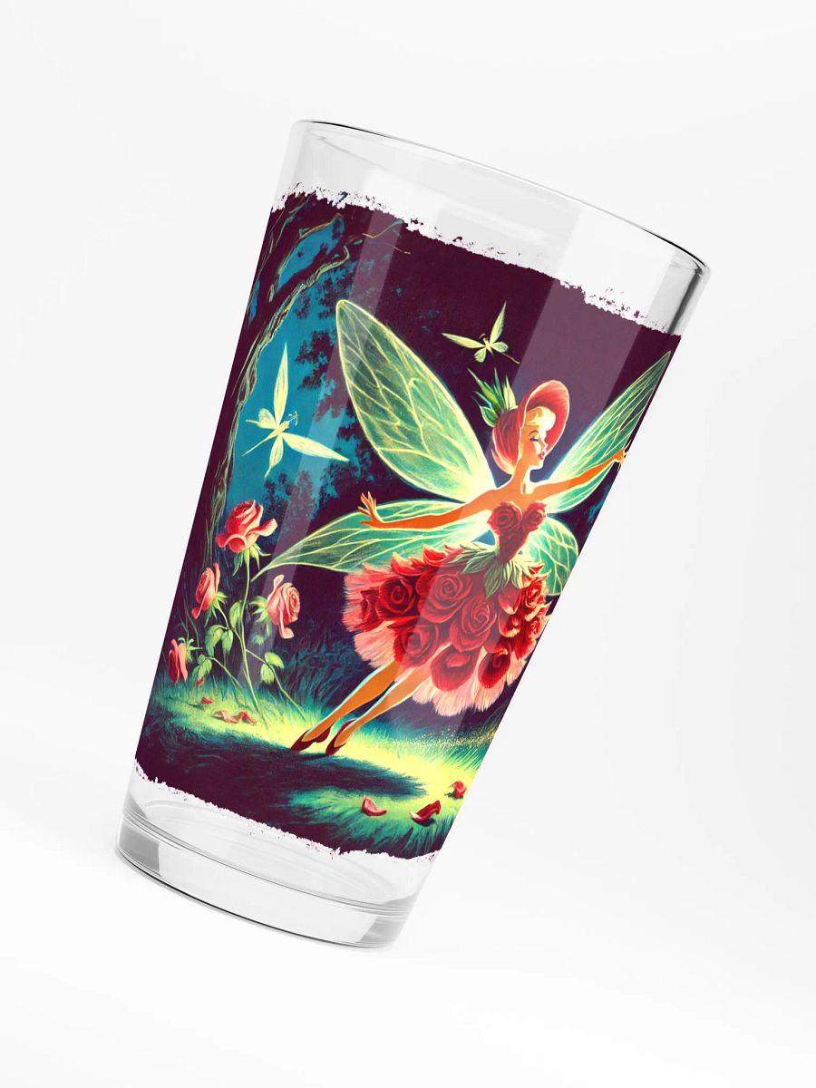 Enchanted Red Rose Fairy 16 oz Glass - Fairytale Glassware product image (6)