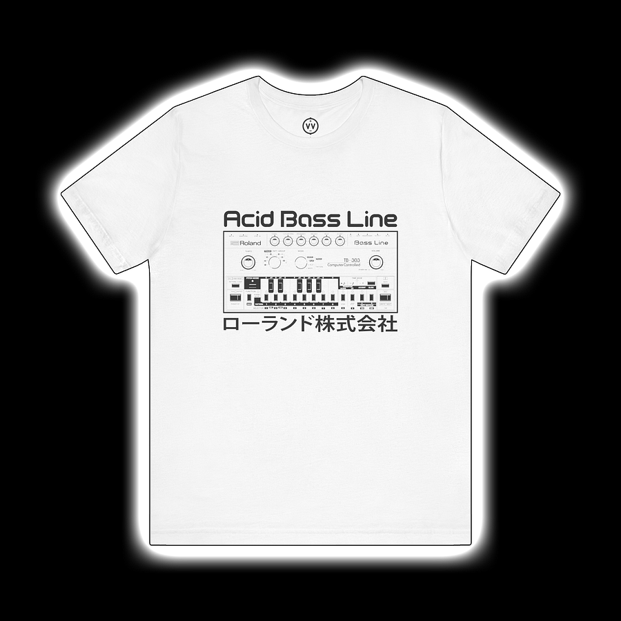 TB-303 T-Shirt - Roland 303 Acid Bass Line Synthesizer) by Vintage Voltage (BLACK PRINT) product image (1)