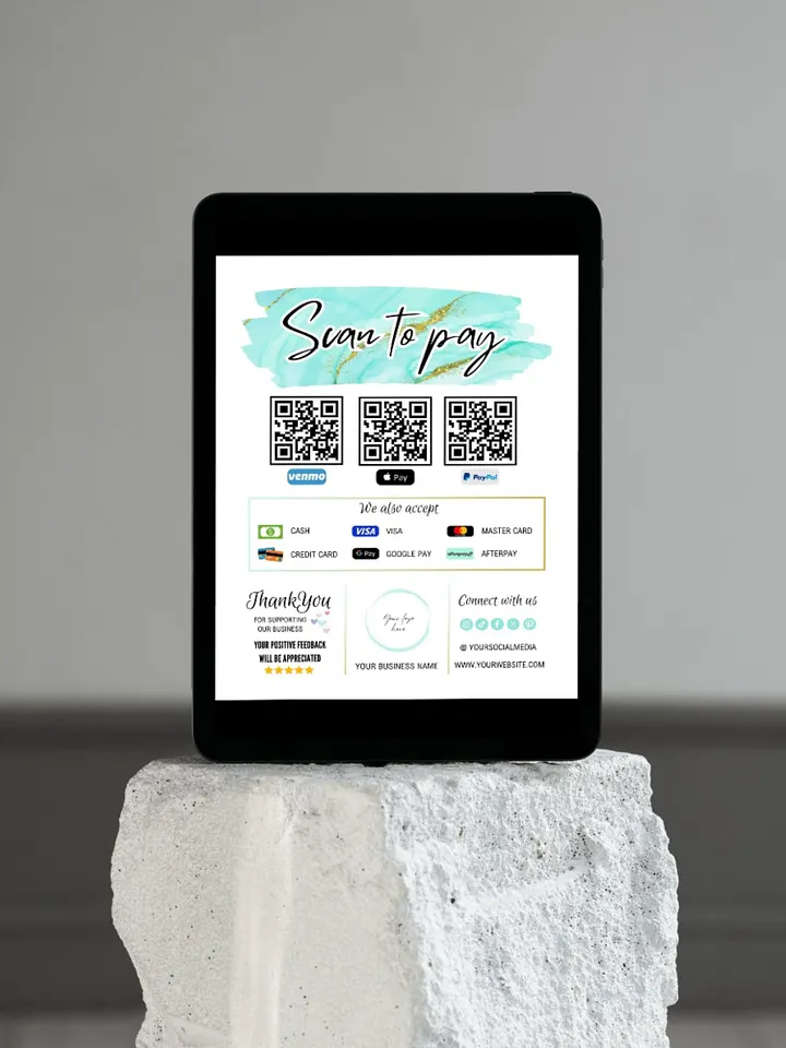 Marina - Scan To Pay QR Code Sign Template product image (2)
