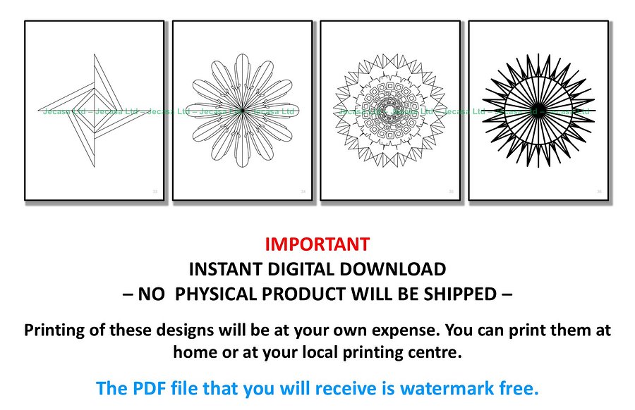 100 Geometric Mandala Coloring Pages | PDF | Digital File | Series GM2025 Vol. 12 product image (7)