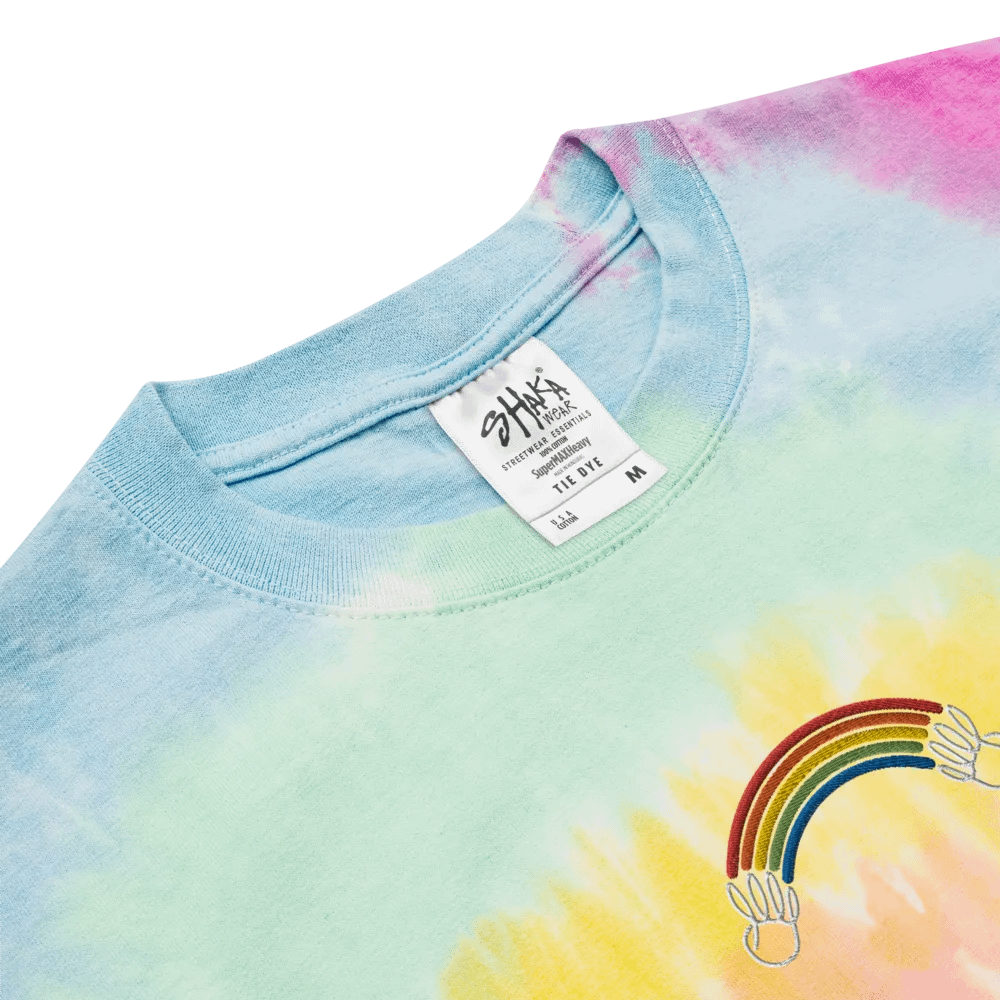 Queer ASL Embroidered Tie Dye Shirt product image (3)