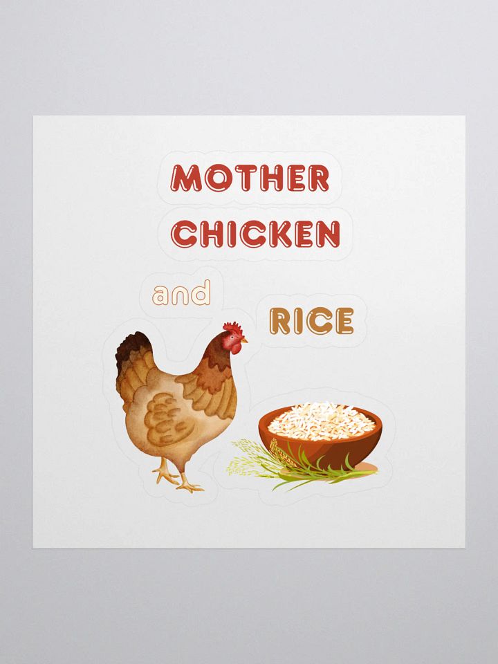 Mother Chicken and Rice Kiss Cut Stickers product image (1)