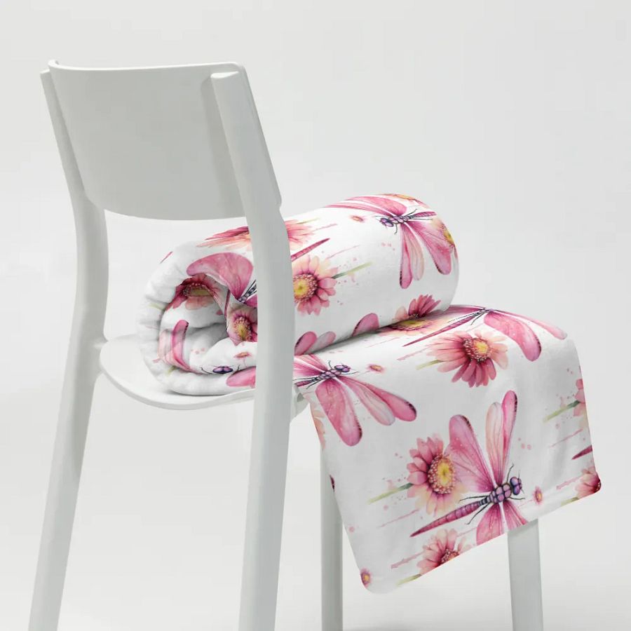 Pink Dragonfly Blanket product image (8)