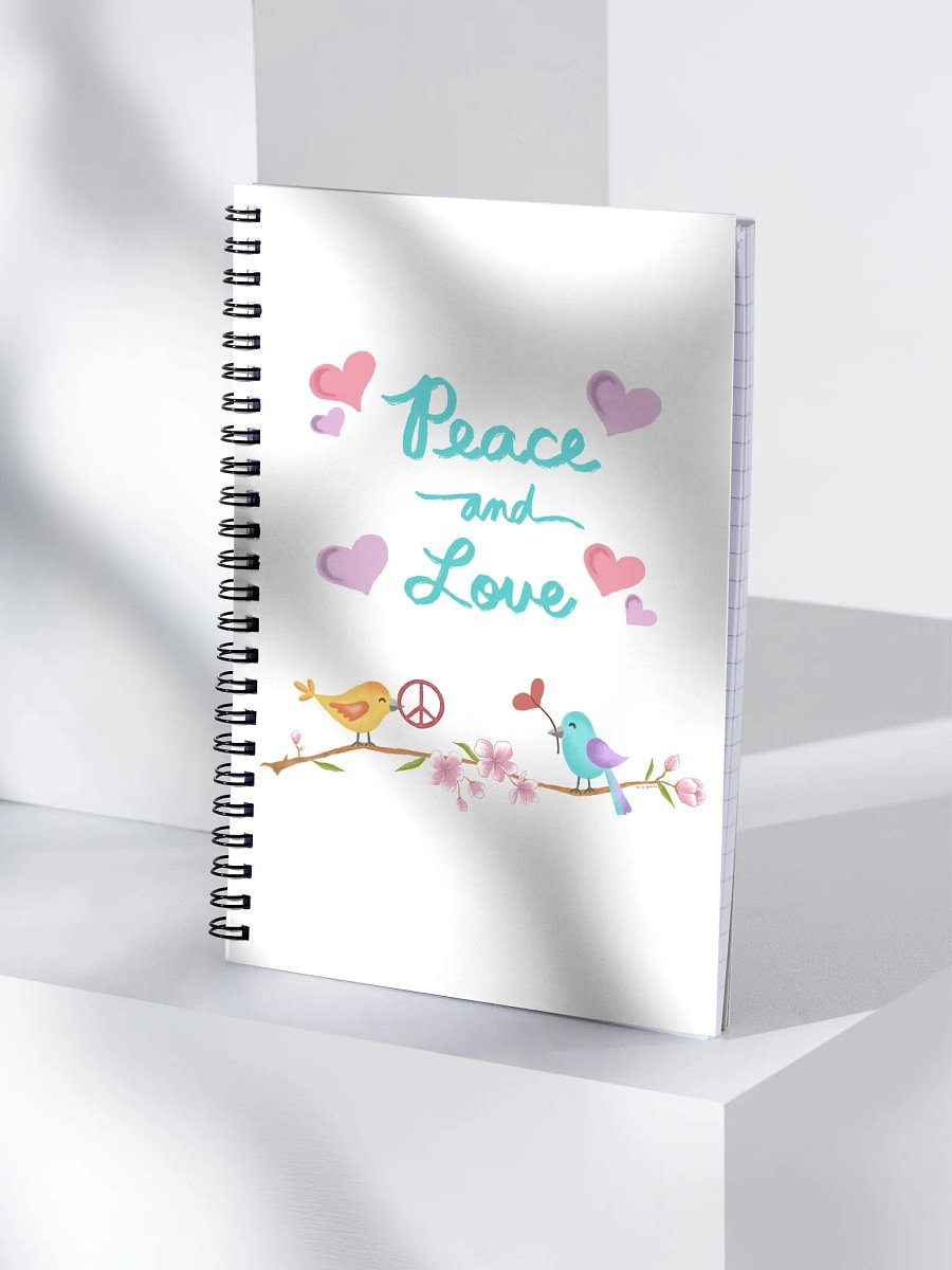 Peace and Love White Notebook product image (4)