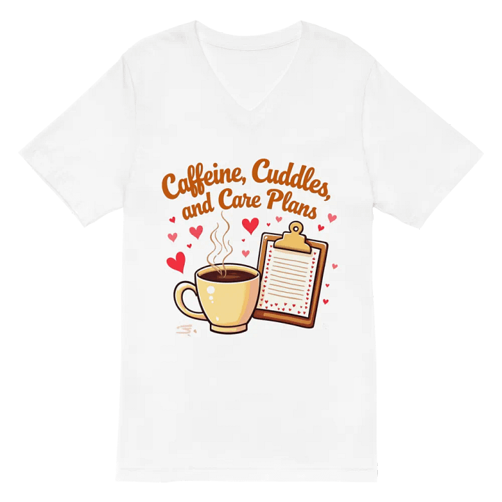 Caffeine & Care Plans V-Neck Tee product image (6)