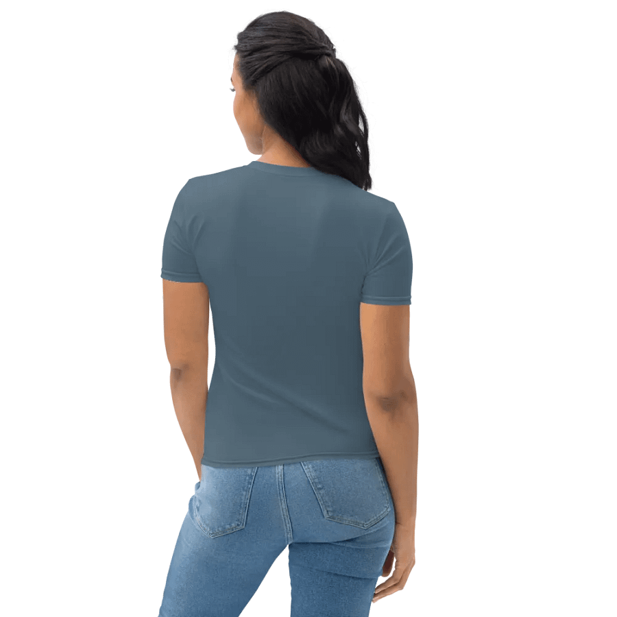 Plain Dark Greyish Blue Soft Summer Women's Crewneck Polyester Heavyweight Premium T-Shirt by Treasure Pie product image (8)