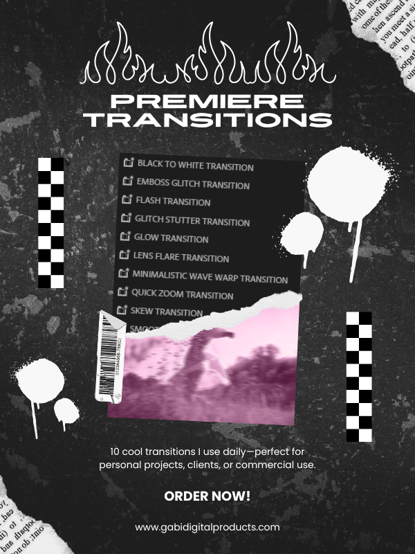 Premiere Pro MRR/PLR Editing TRANSITIONS product image (9)