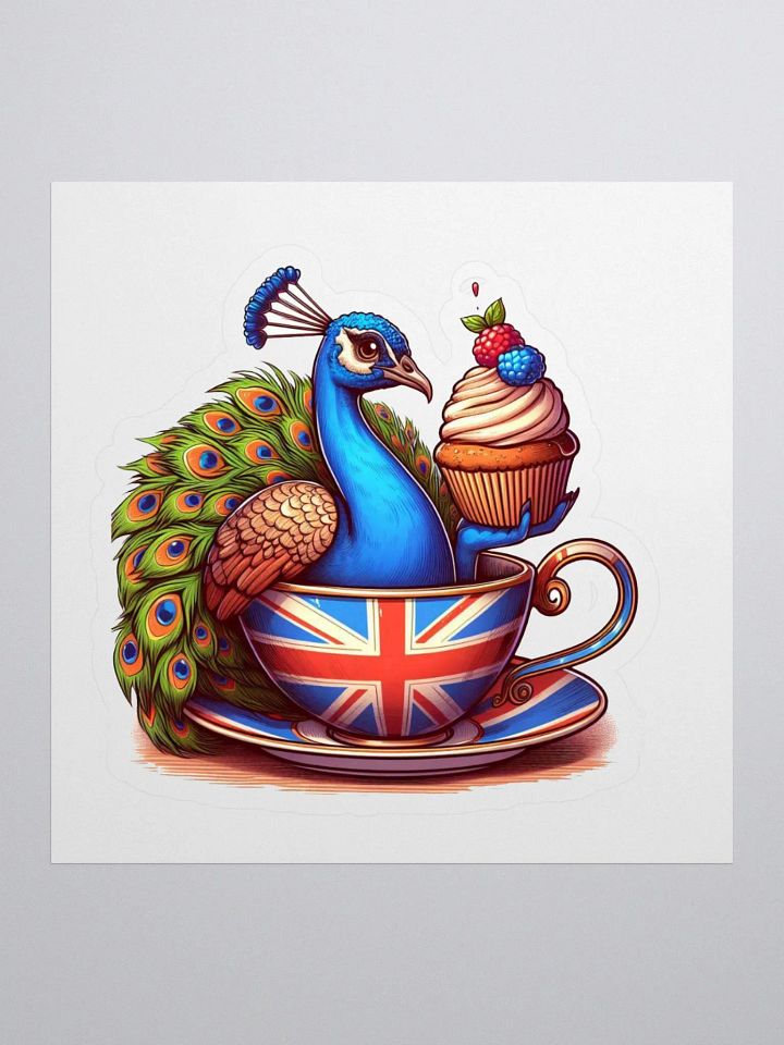 Peacock and his cupcake (Sticker) product image (1)