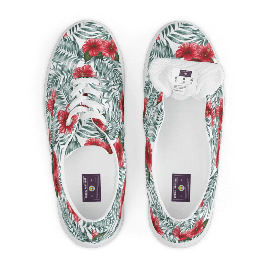 Hibiscus Leaf Design | Men's Lace-Up Canvas Shoes product image (6)