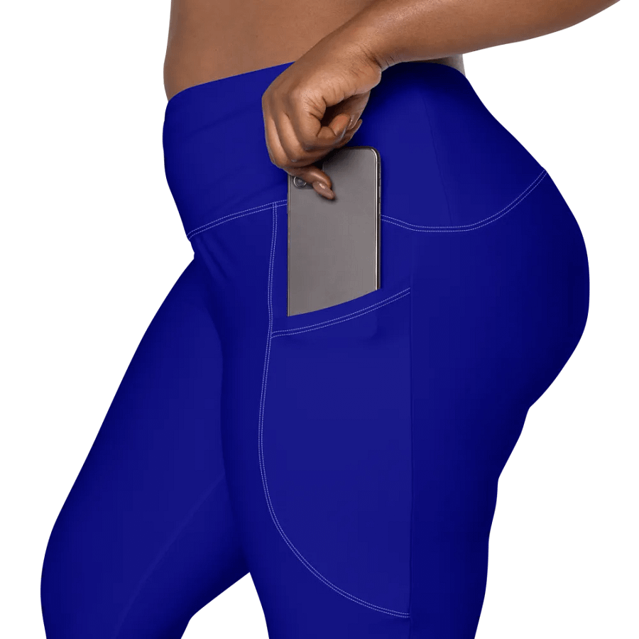 Plain Color Navy Blue Leggings with Pockets product image (7)