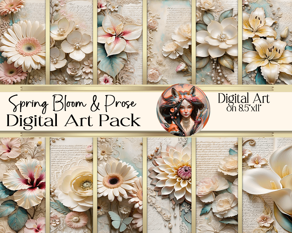 Spring Bloom and Prose Digital Art product image (1)