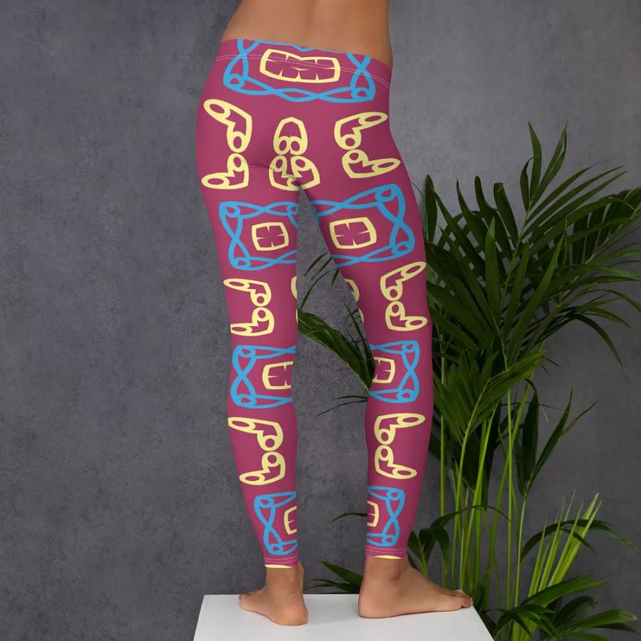 Customizable Chic: Maroon All-Over Print Leggings product image (6)