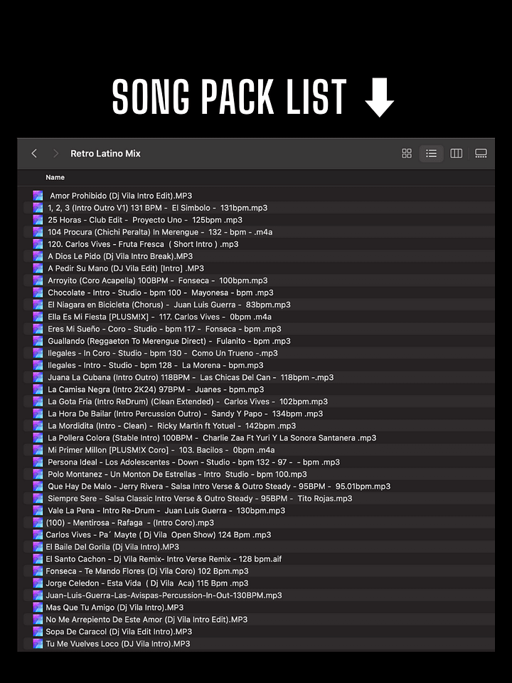 Retro Latino Mix - Song Pack/Paquete de Canciones (38 Songs/Canciones) product image (2)