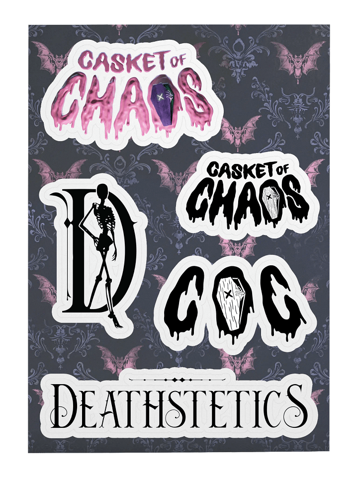 Deathstetics/Casket of Chaos Kiss Cut Sticker Sheets product image (1)