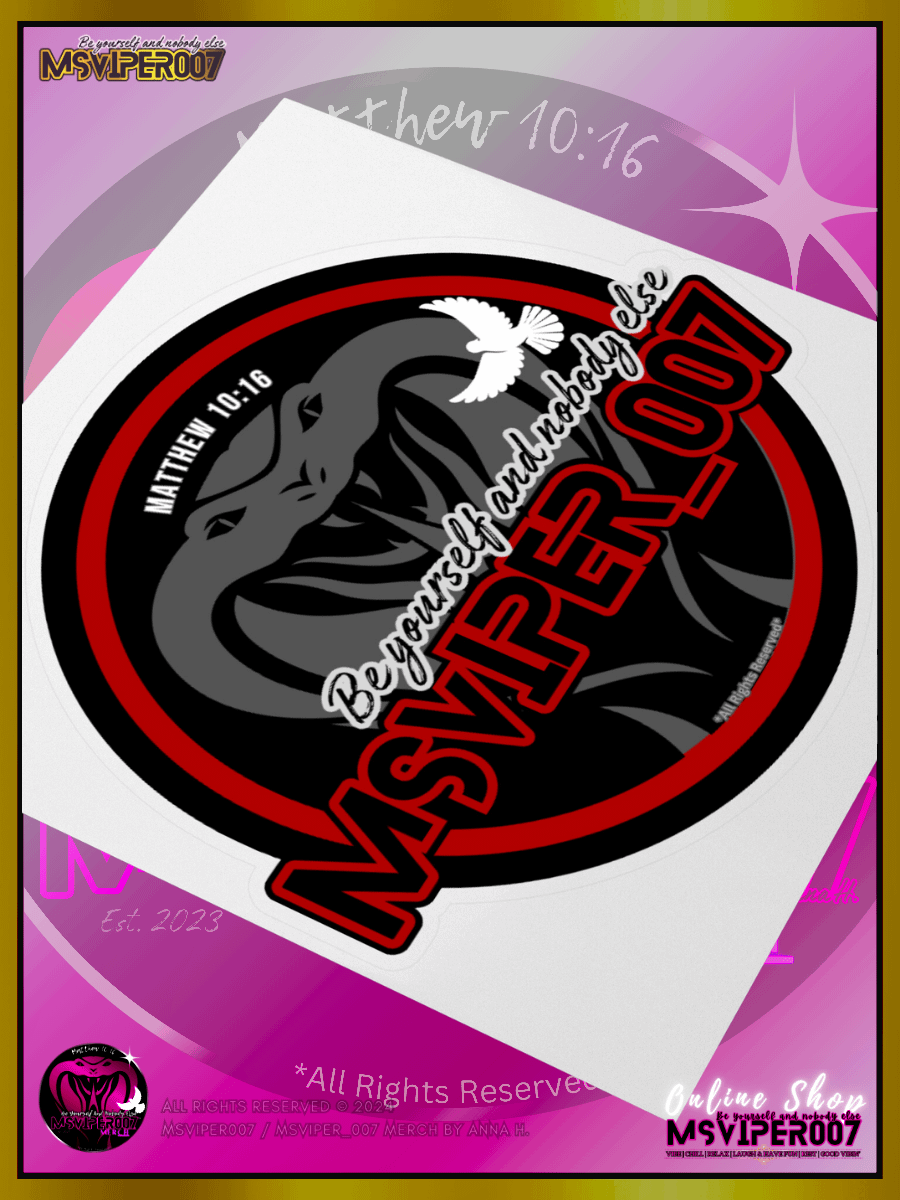Sticker - "MsViper_007™ Brand Classic" [red/blk emblem] Support&Sport Kiss cut Stickers By Anna H. product image (3)