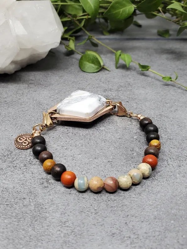 Grounding Earth Bracelet | Jasper & Wood | Handmade Accessory for Bellabeat Leaf Urban & Ivy product image (2)