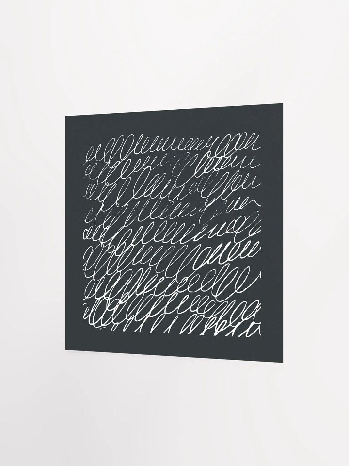 White Scribble on Black Abstract Art Print product image (9)