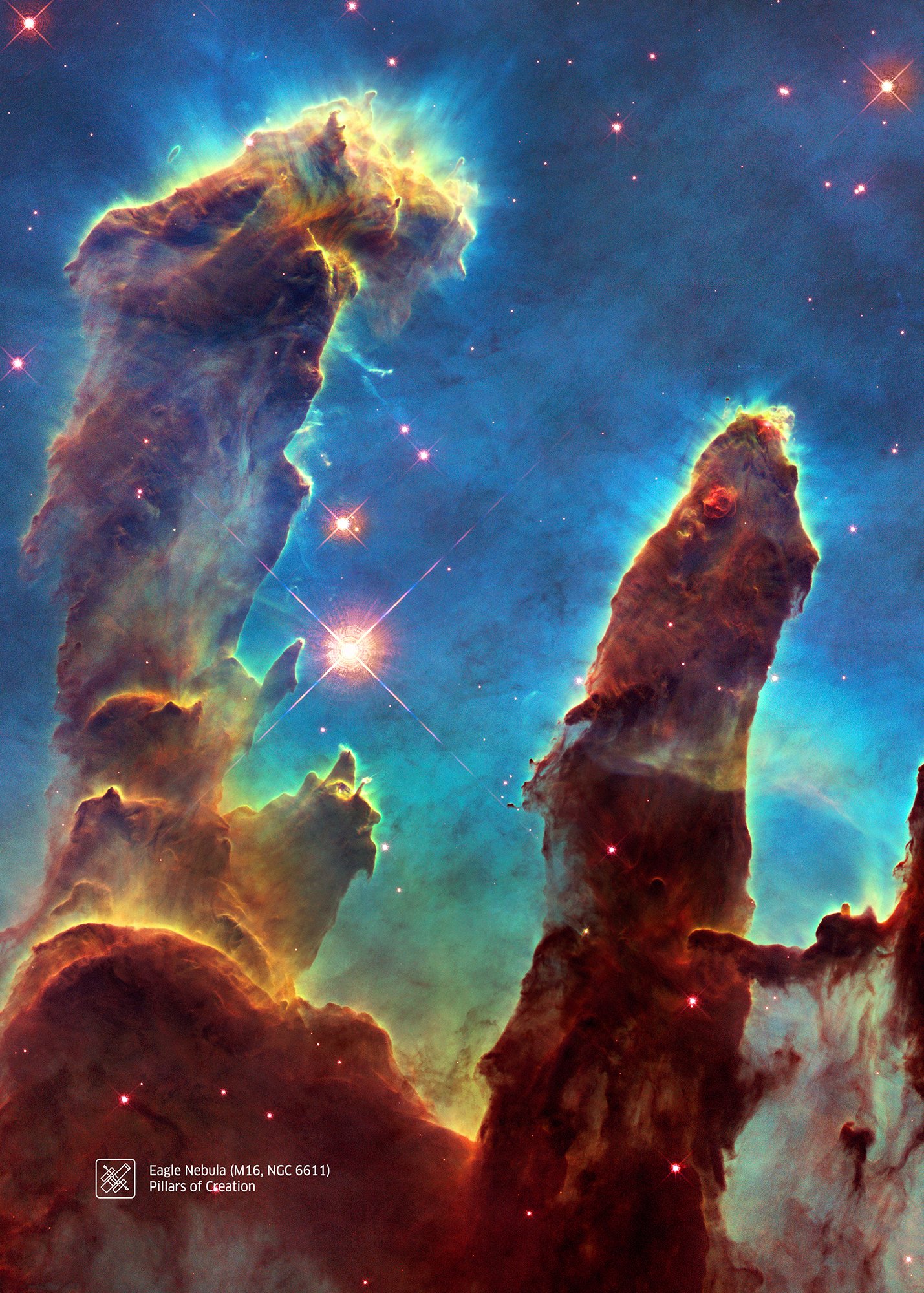 The Pillars of Creation. Eagle Nebula (M16, NGC 6611), NASA Hubble Space Telescope — Hi-Res Space poster, science poster, space photo product image (4)