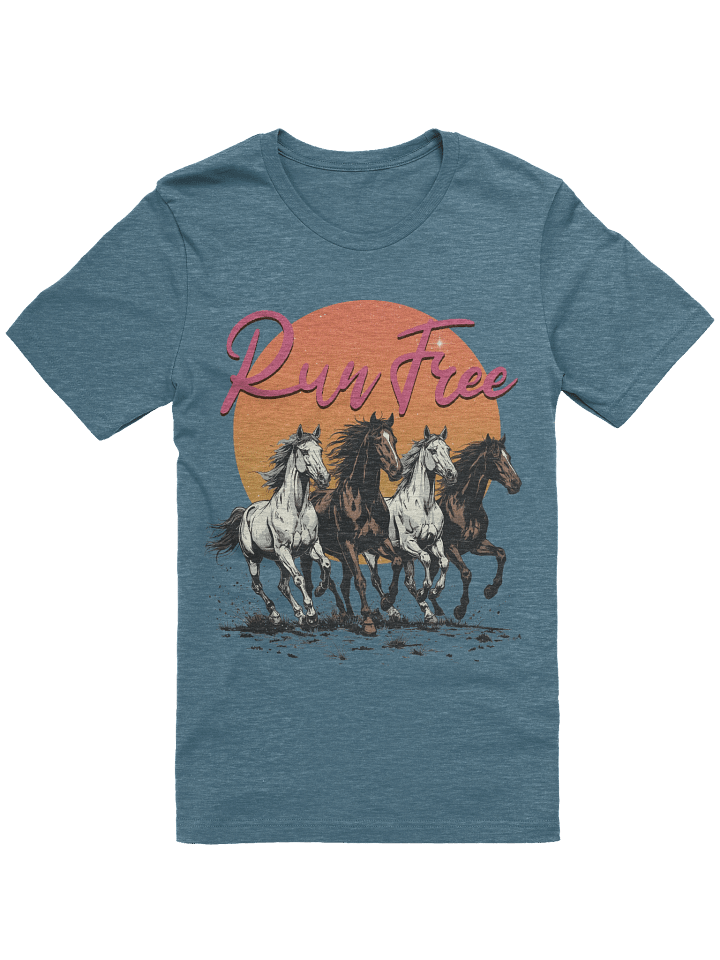 The "Run Free" Retro Horses Bella T-Shirt product image (30)