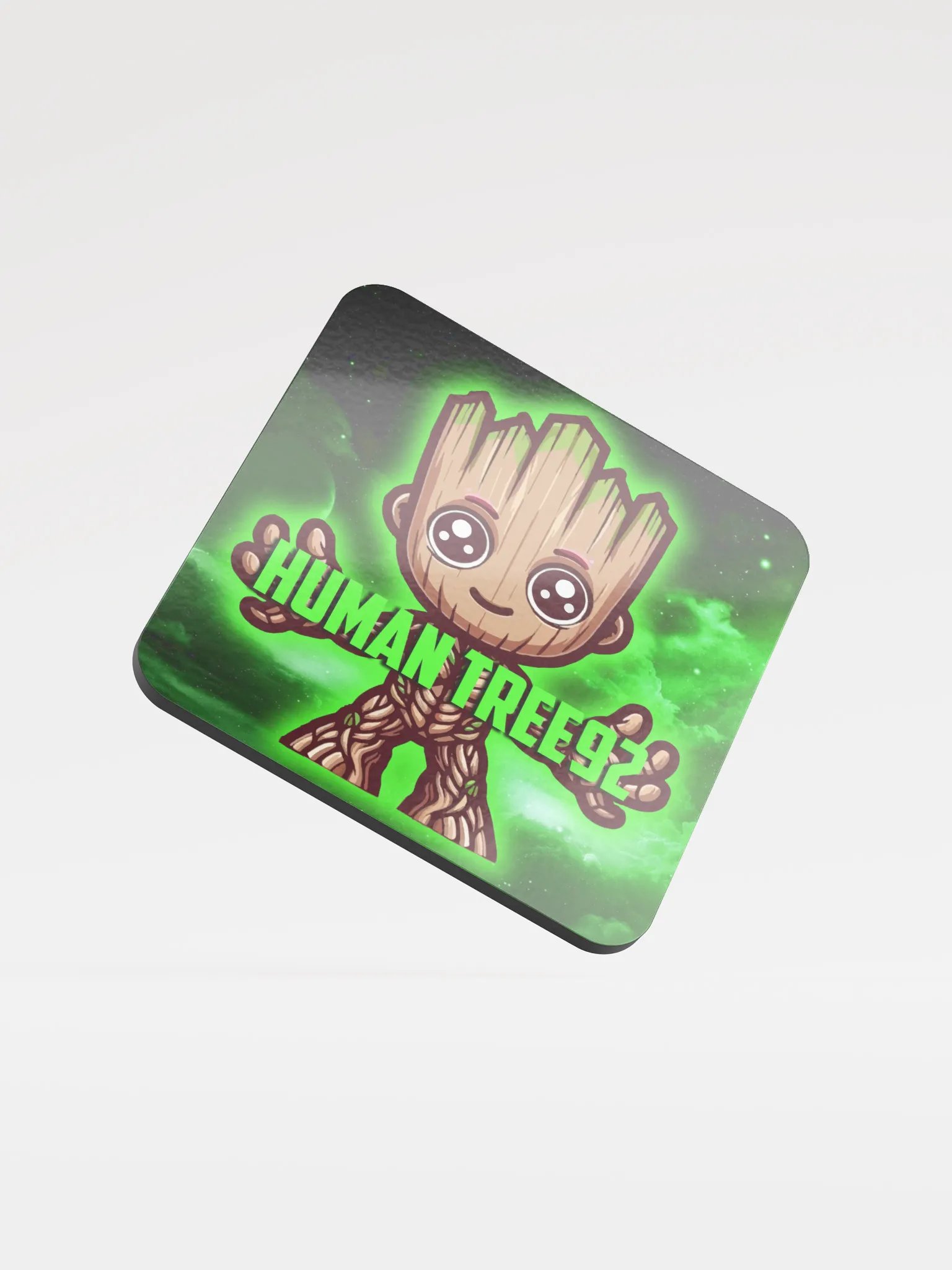 Glossed Cork Coaster Green Glow Full product image (1)