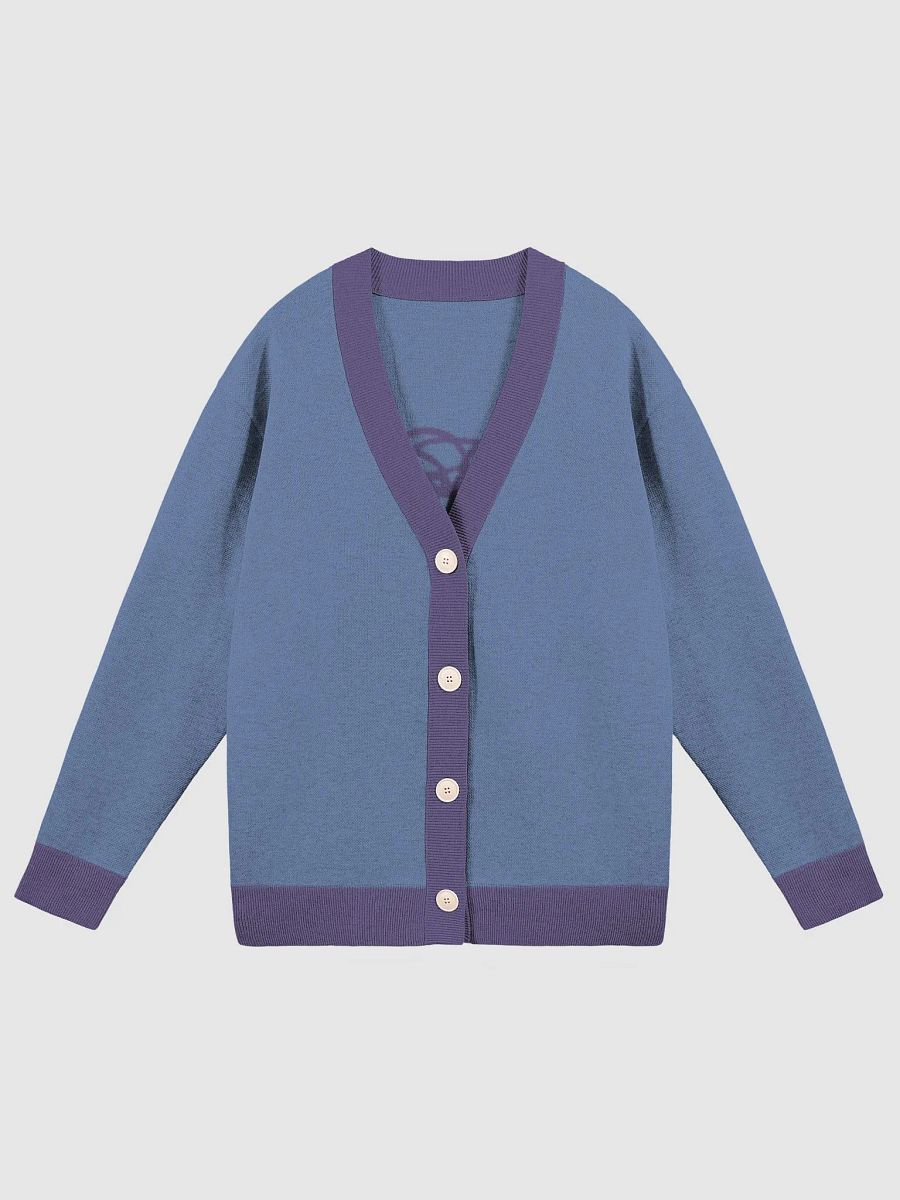 BUSY-BRAINED (lg. design, BLUE and purple) knitwear cardigan product image (1)