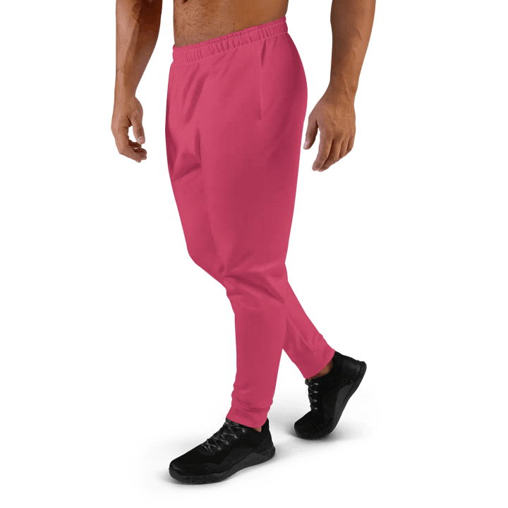 Plain Ruby Red True Summer Recycled Polyester Premium Men's Joggers by Treasure Pie product image (2)