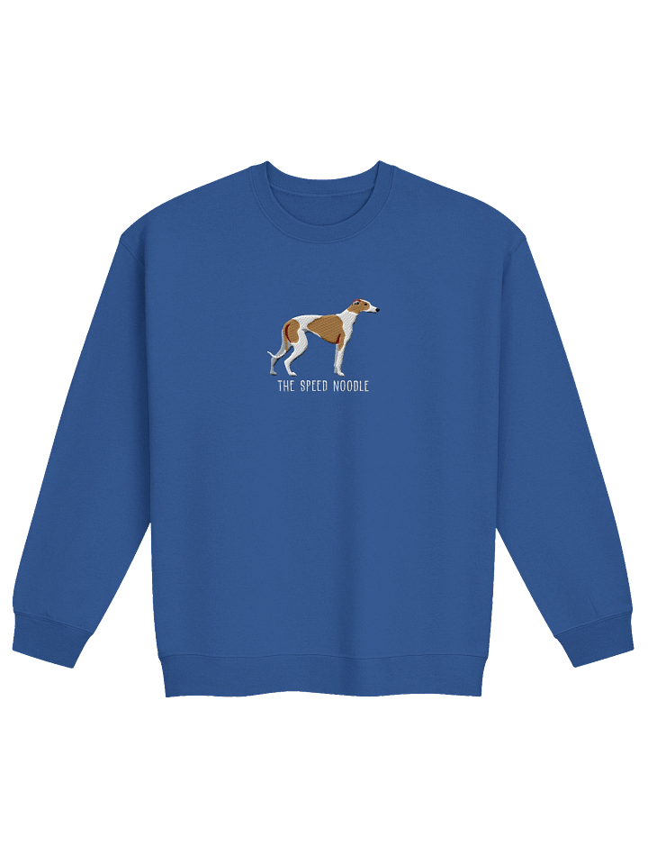 The Speed Noodle Sweatshirt (Embroidered) of an English Greyhound(Brown & White) product image (13)