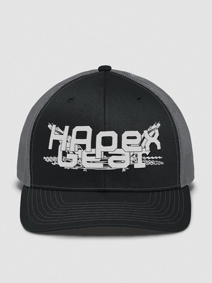 Trucker Hat - Embroidered - White HApex Gear Black Logo product image (1)