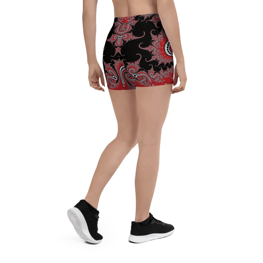 Fractal Bike Shorts - Red Velvet Goth product image (10)
