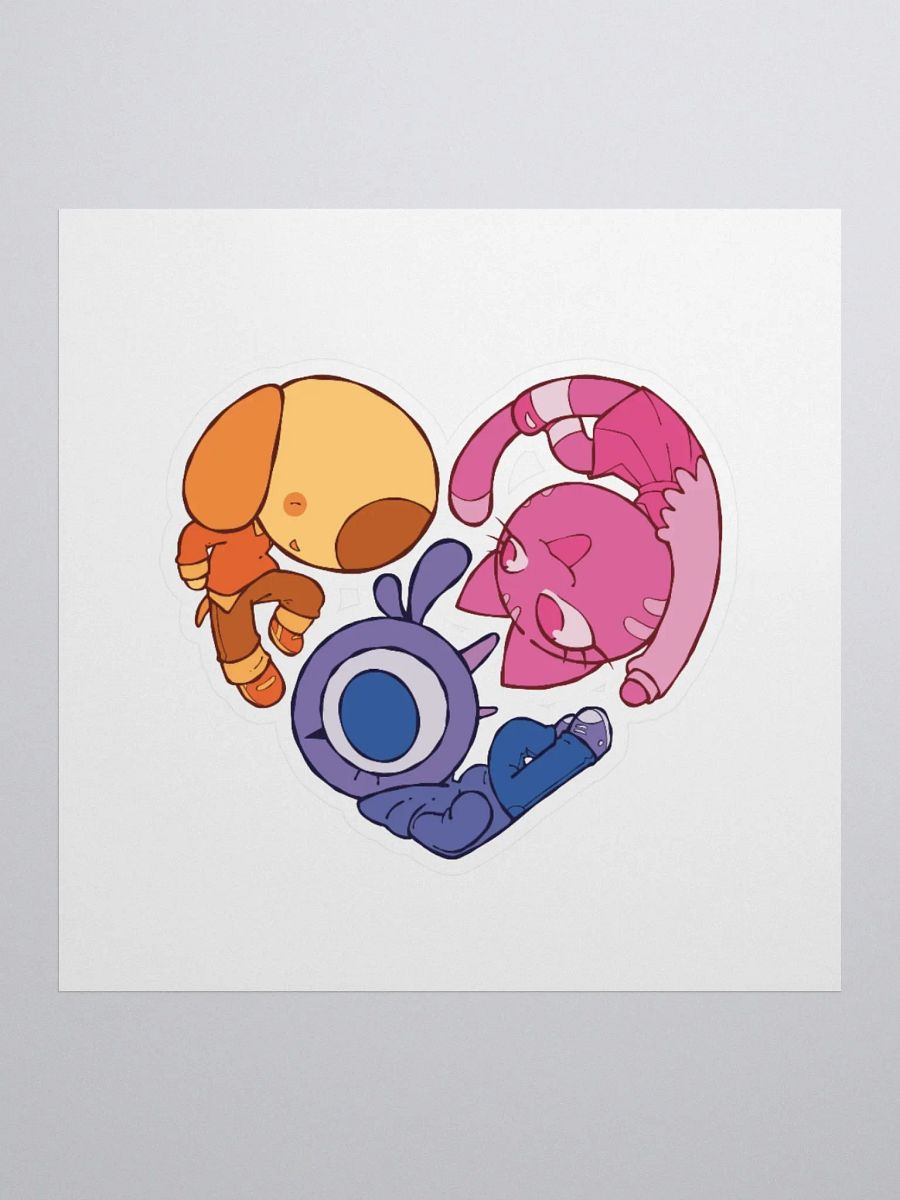 CatBirdDog Heart Sticker product image (1)