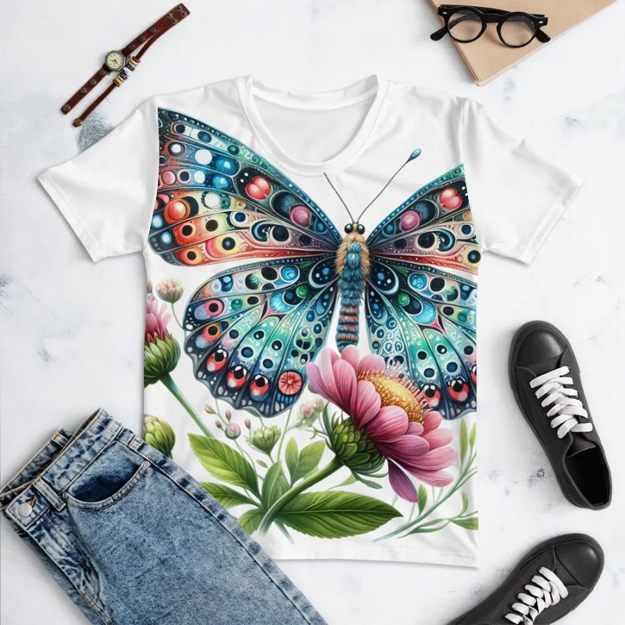 Whimsical Eyes Butterfly Women's T-Shirt product image (4)