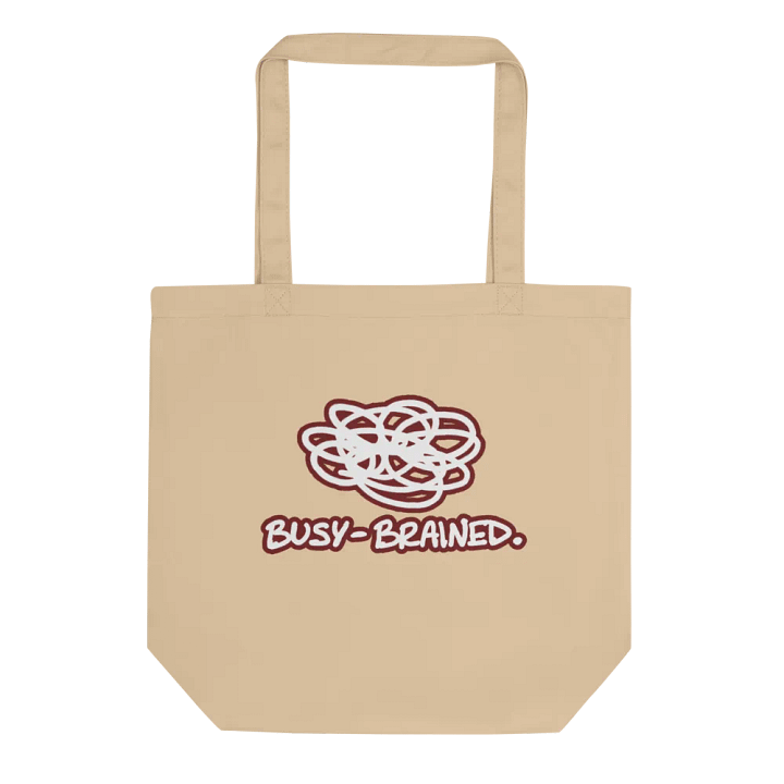 BUSY-BRAINED (lined design, #6D1616) tote bag product image (4)