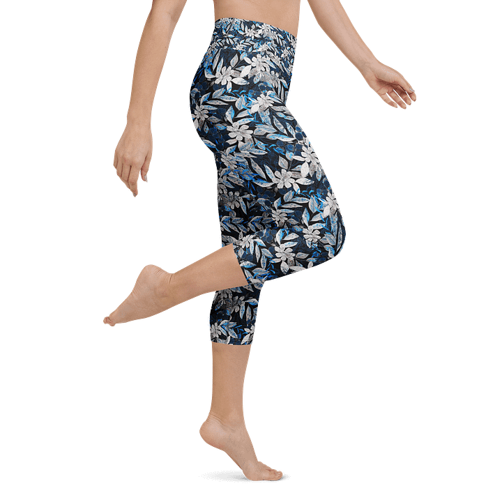 Blue White Garden Capri Leggings product image (1)