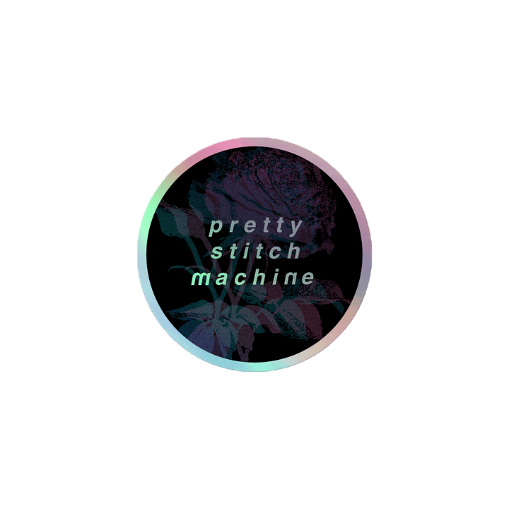 Holographic prettystitchmachine Logo Sticker product image (1)