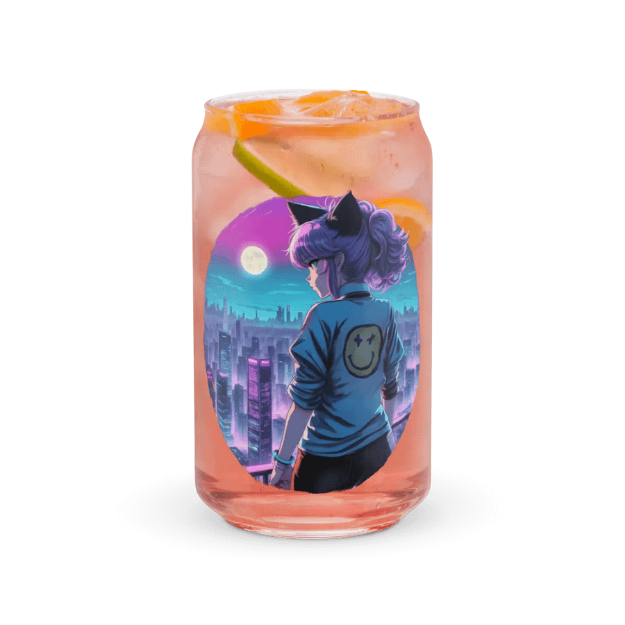 Anime Catgirl Rooftop Cool Can Drinking Glas product image (37)