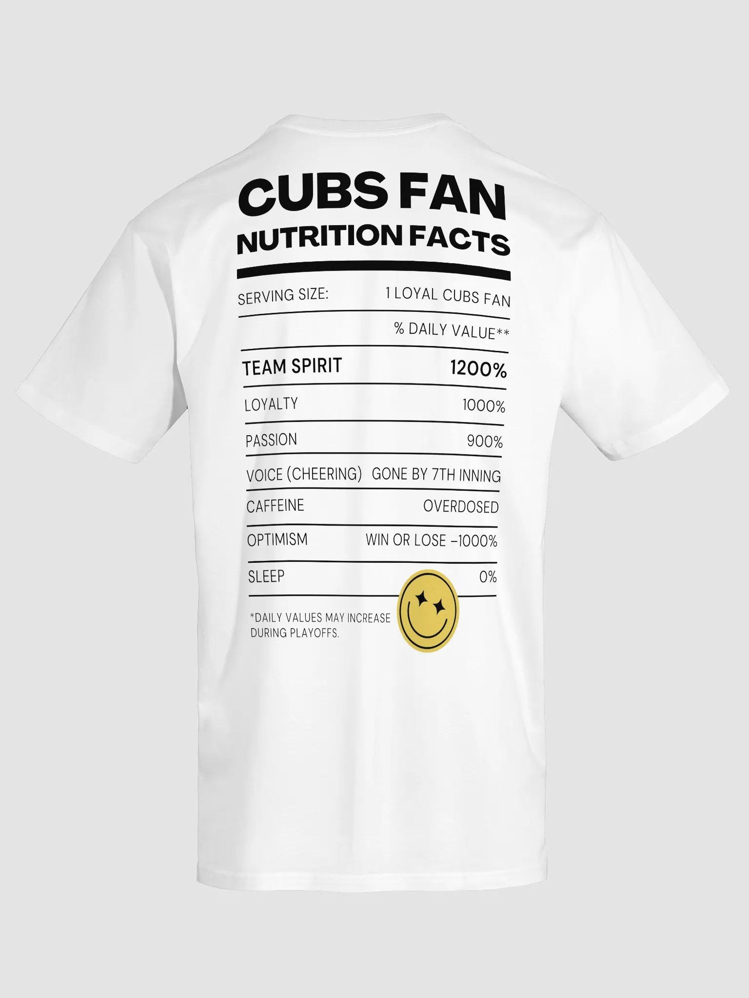 CUBS FAN NUTRITION FACTS product image (5)