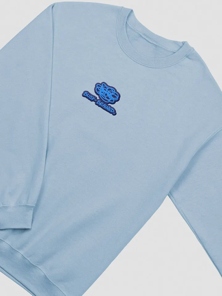 BUSY-BRAINED embroidered crewneck (monochrome light-blue bubble design) product image (1)