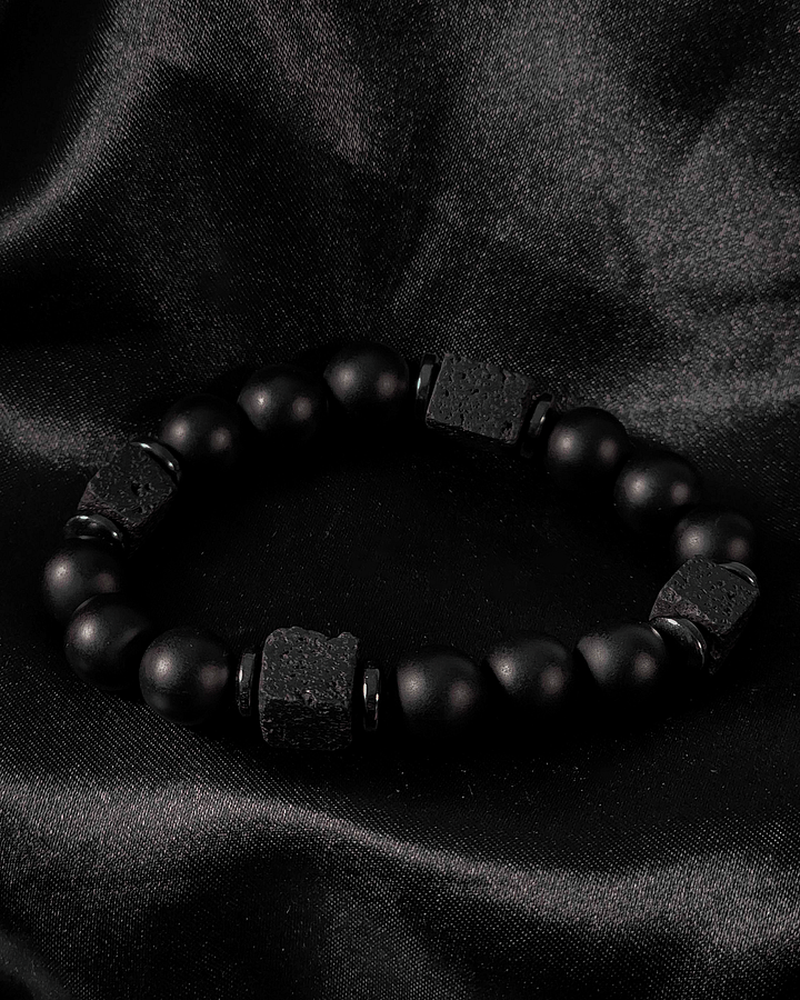 Onyx & Lava Stone Beaded Bracelet product image (1)