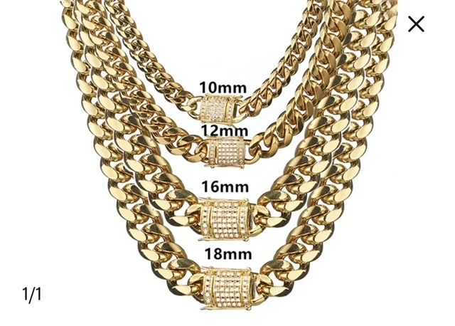 FASHION CUBAN SILVER 14”, 14mm CHAIN NECKLACE product image (3)