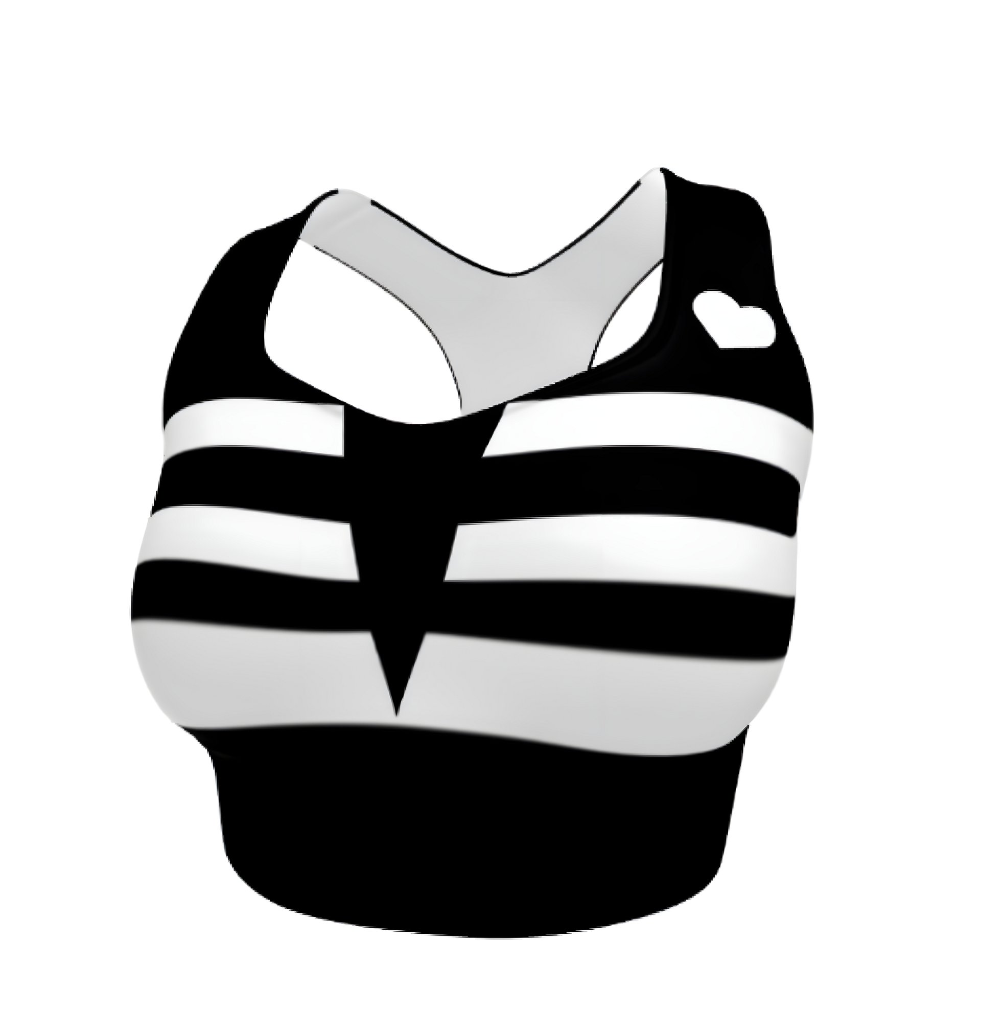 Black and White Stripes/All-Over Print Longline Sports Bra by Sublicolor product image (1)