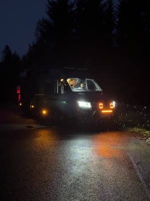 Rolling into the wilderness under the cover of night — headlights on, adventure mode activated. 🌲🚐💨✨ #vanlife #vwcraftercamper #scotland #vanlifefamily #vanlifetravel 