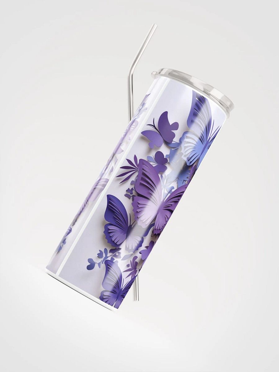 Pastel Purple Papercut Butterflies Insulated Tumbler product image (4)