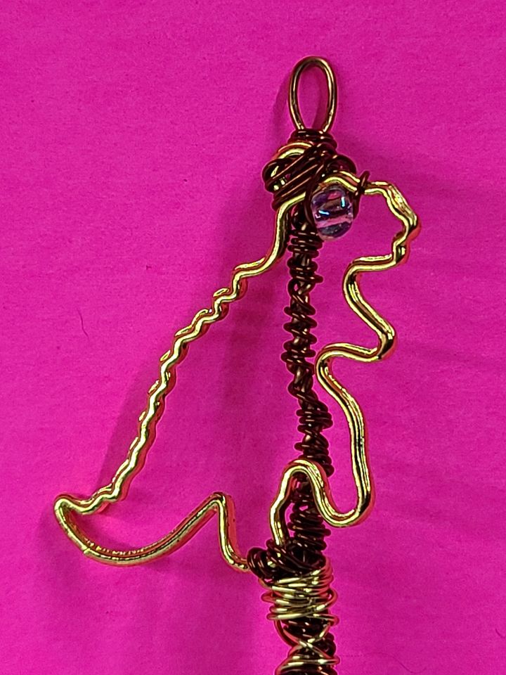Dino Handmade Bubble Wand - wire wrapped pendant product image (2)